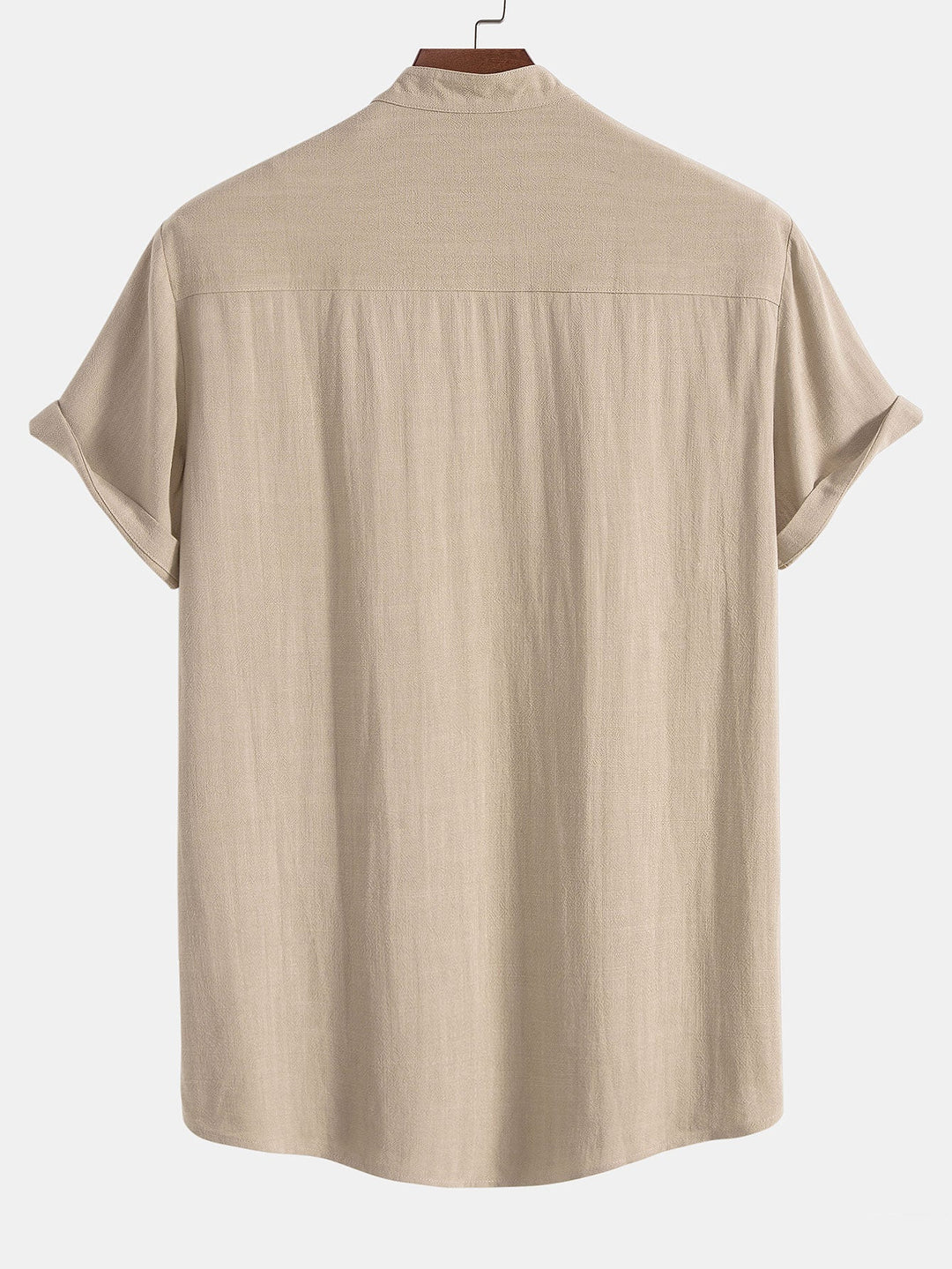 Corvane – Linen Rayon Shirt with Stand-up Collar