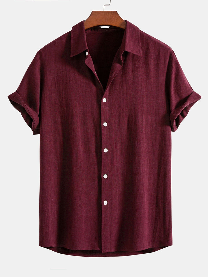 Elias - Linen Viscose Blend Shirt with Button Placket