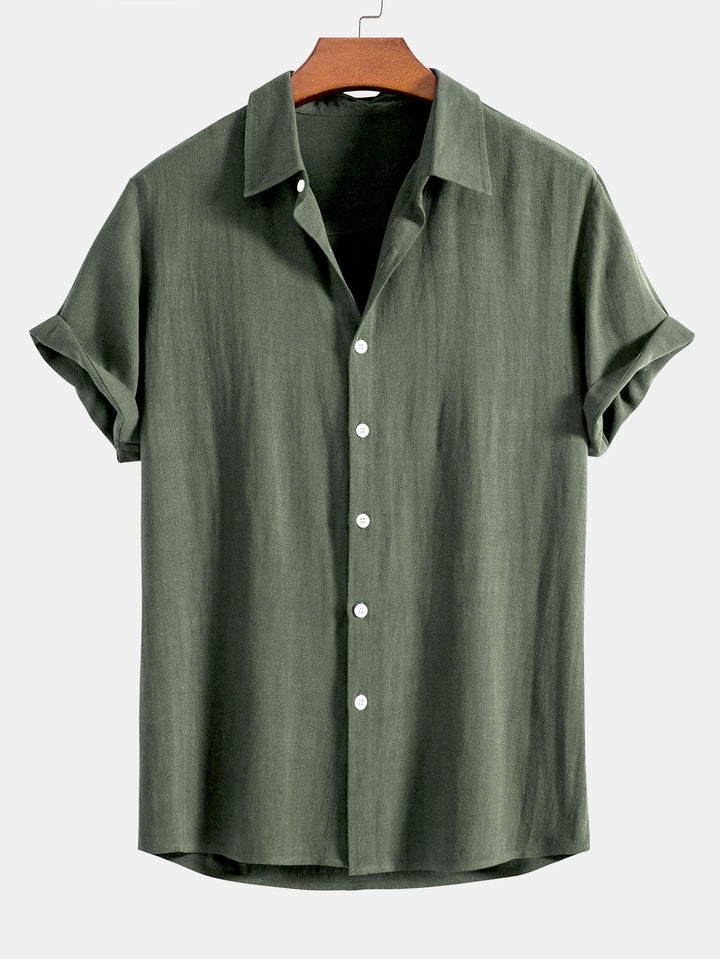 Elias - Linen Viscose Blend Shirt with Button Placket