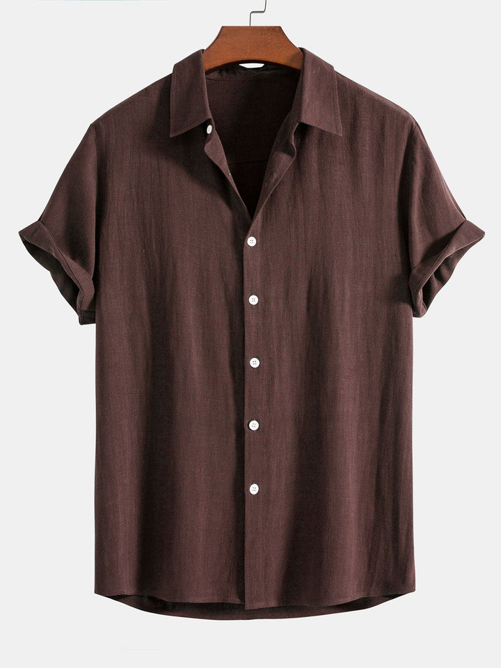 Elias - Linen Viscose Blend Shirt with Button Placket