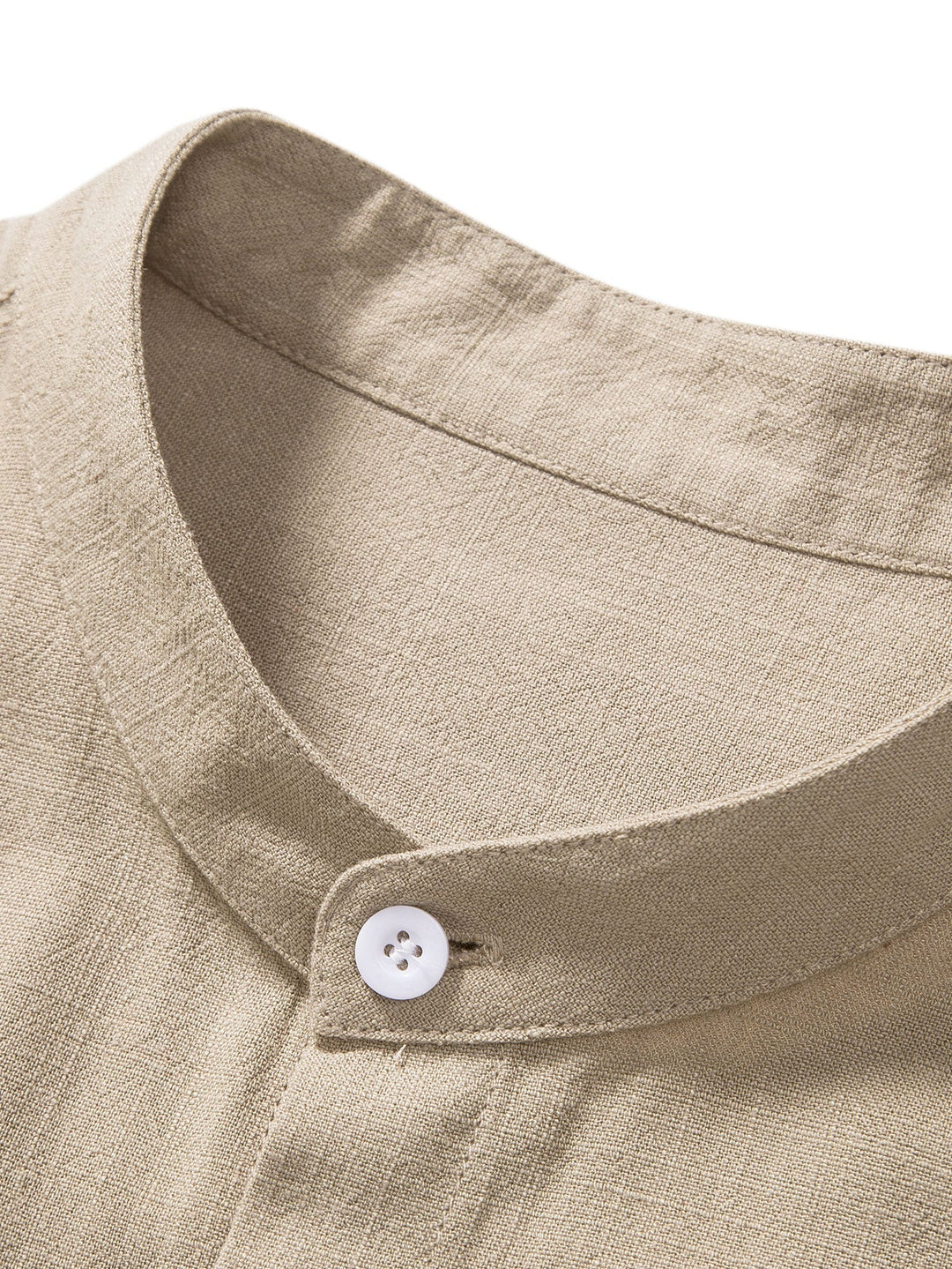 Corvane – Linen Rayon Shirt with Stand-up Collar