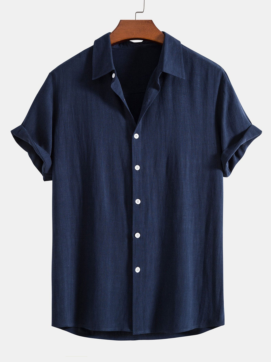 Elias - Linen Viscose Blend Shirt with Button Placket