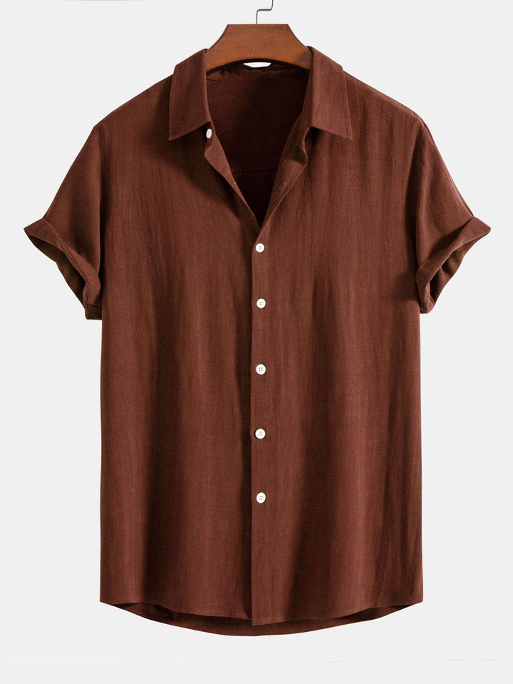 Elias - Linen Viscose Blend Shirt with Button Placket