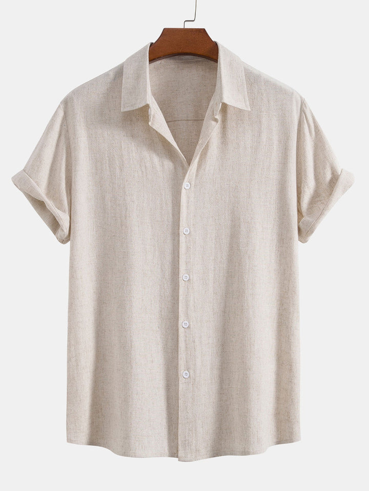 Elias - Linen Viscose Blend Shirt with Button Placket