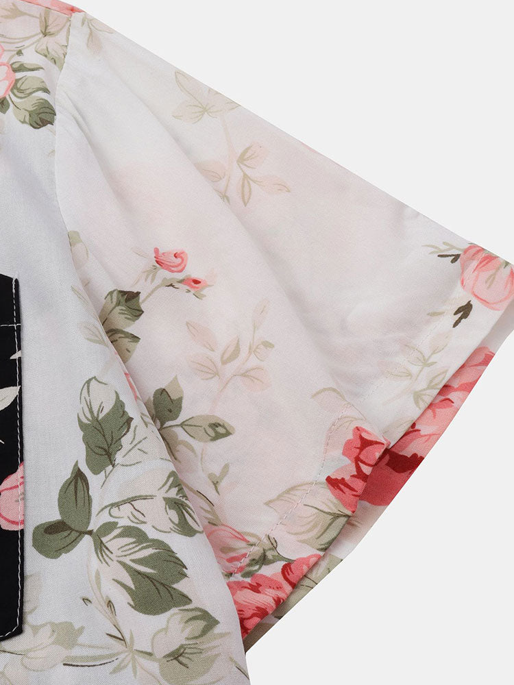 Florique – Two-Tone Floral Print Shirt