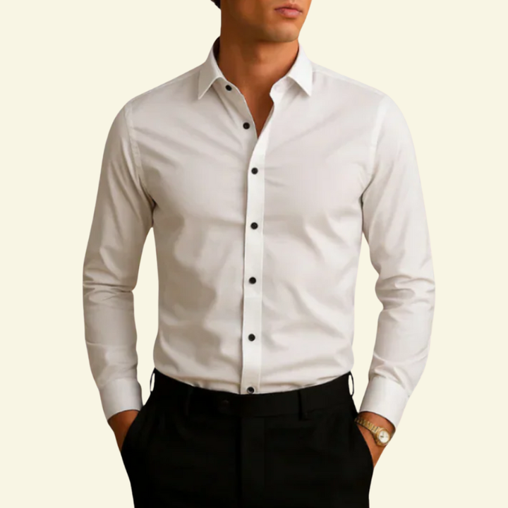 Lioran – Shirt with Contrast Buttons