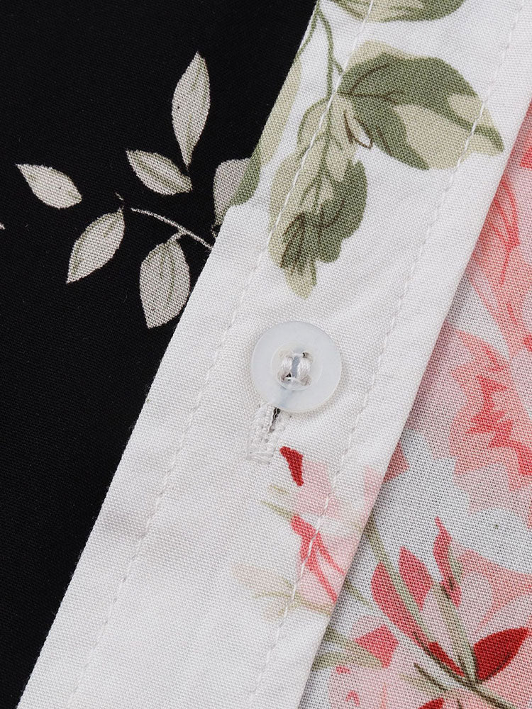 Florique – Two-Tone Floral Print Shirt