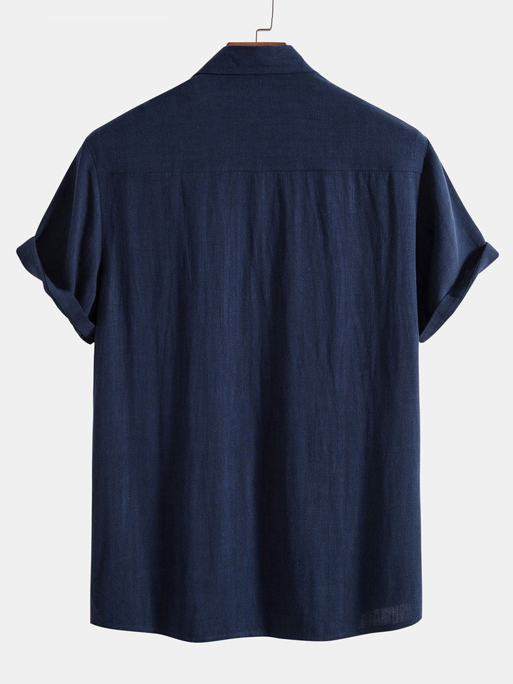 Elias - Linen Viscose Blend Shirt with Button Placket