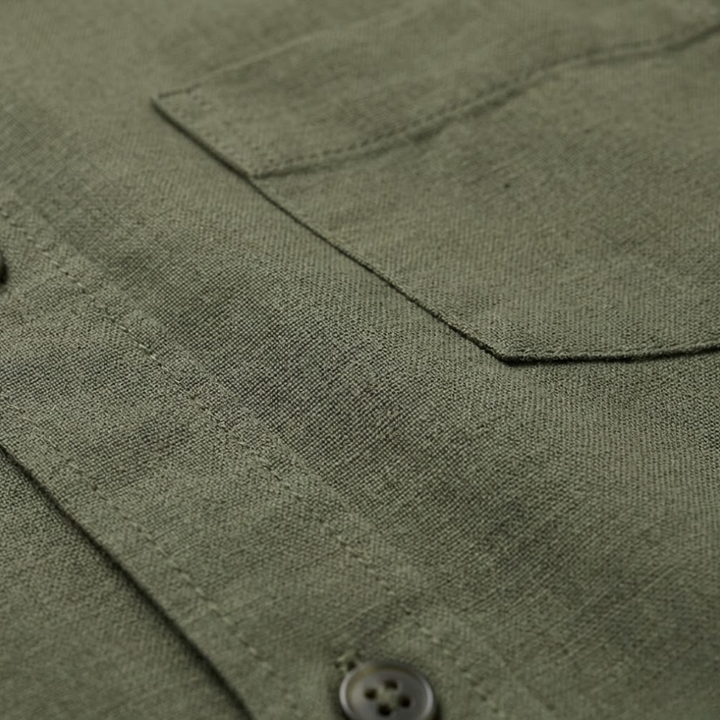 Loredan – Men's Short-Sleeve Linen Cotton Shirt with Chest Pocket