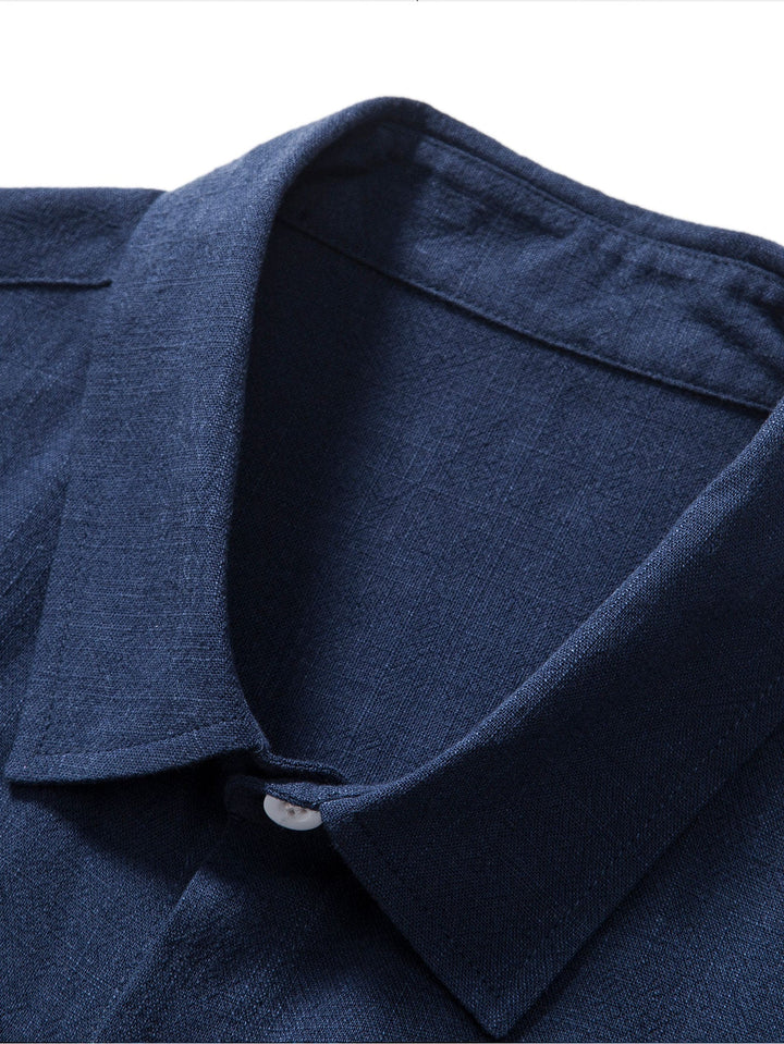 Elias - Linen Viscose Blend Shirt with Button Placket