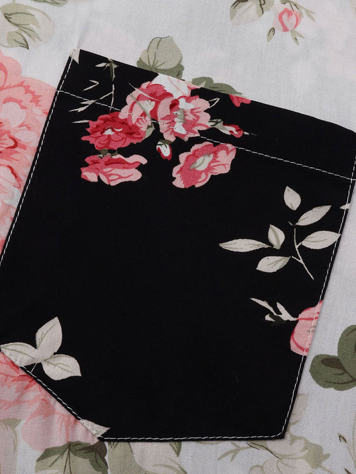 Florique – Two-Tone Floral Print Shirt