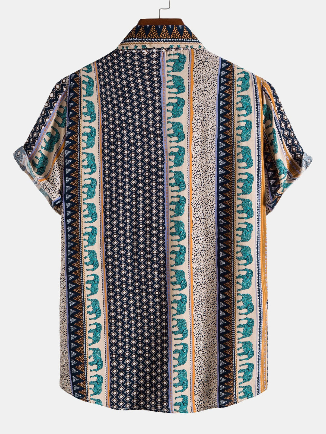 Marvion – Geometric Elephant Print Shirt