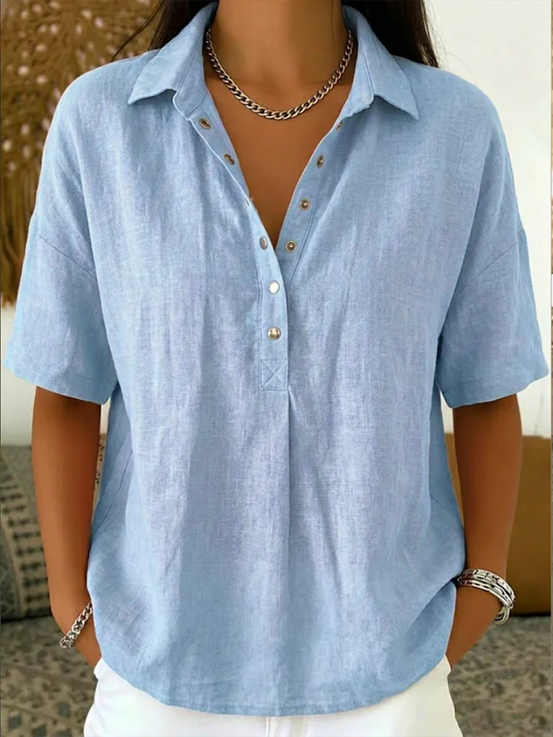 PABASARA™ | Blouse with Collar and Button