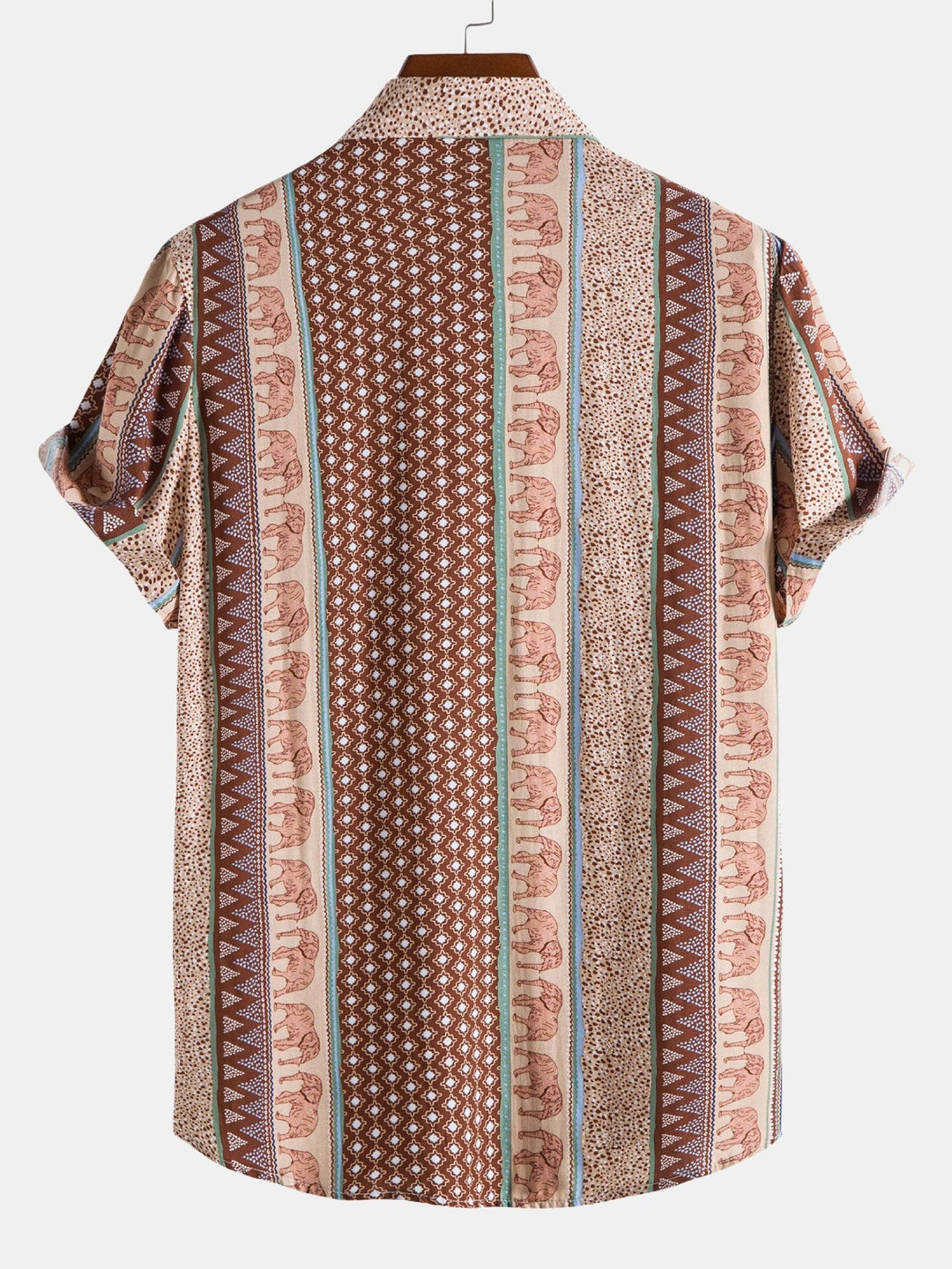 Marvion – Geometric Elephant Print Shirt