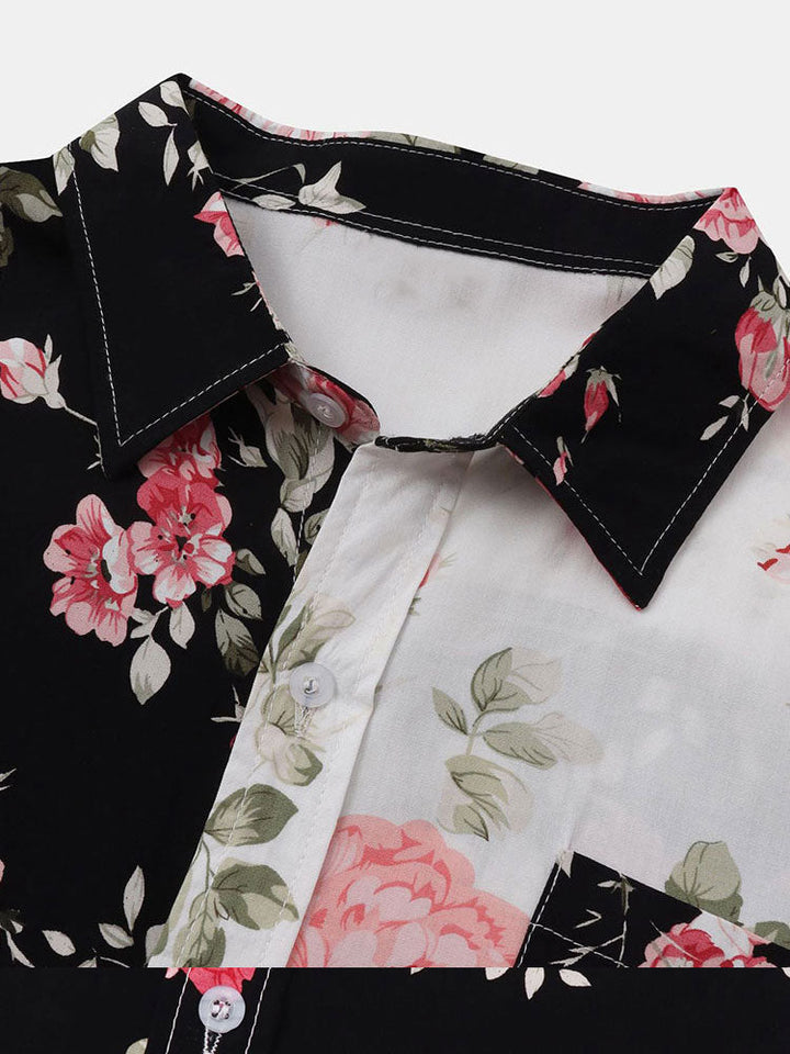 Florique – Two-Tone Floral Print Shirt