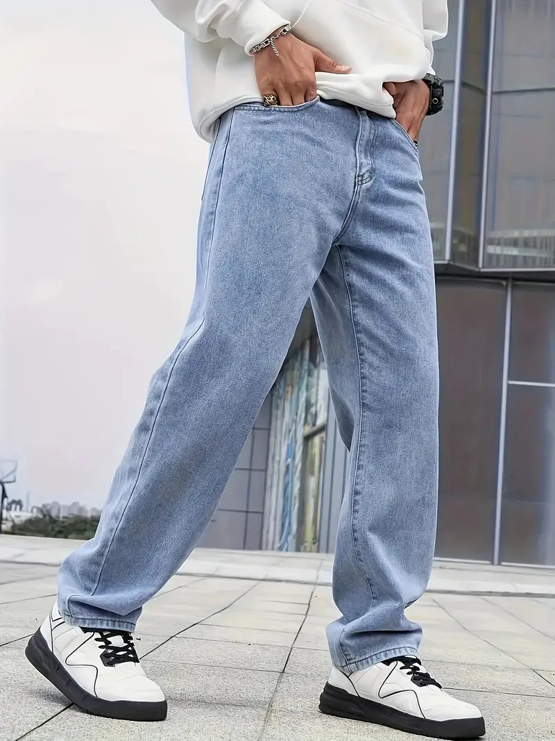 Jaxonel – Men's Jeans Light Wash Straight Fit