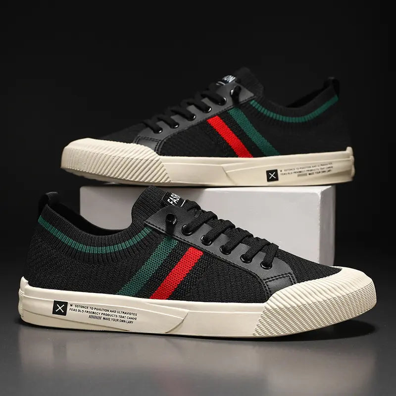 Ignacio - Retro Striped Minimalist Men's Sneakers