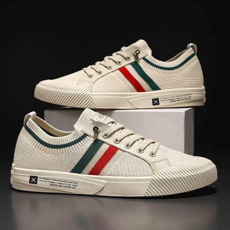 Ignacio - Retro Striped Minimalist Men's Sneakers