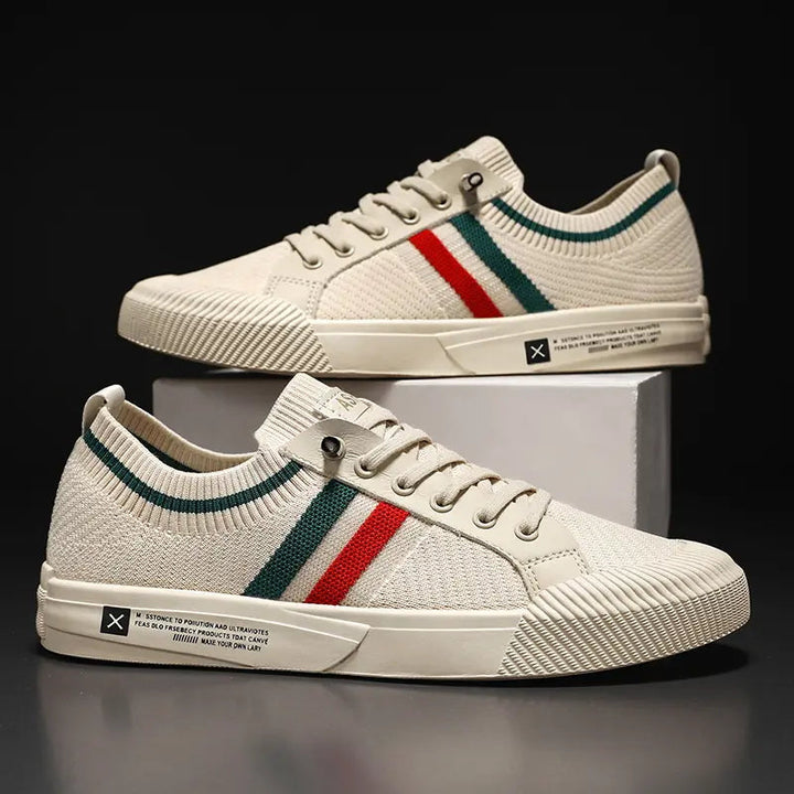 Ignacio - Retro Striped Minimalist Men's Sneakers