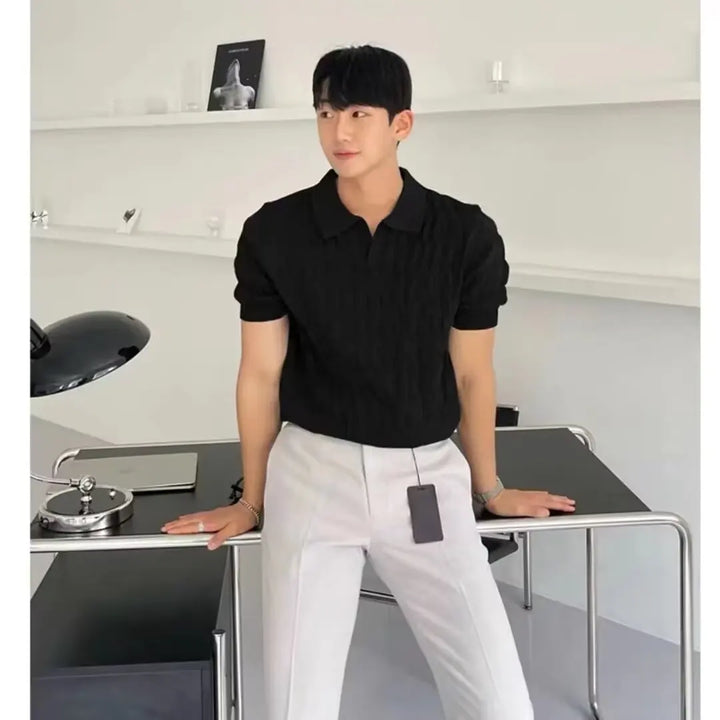 Aerion - Men's Short Sleeve Polo Shirt Breathable Knit Style