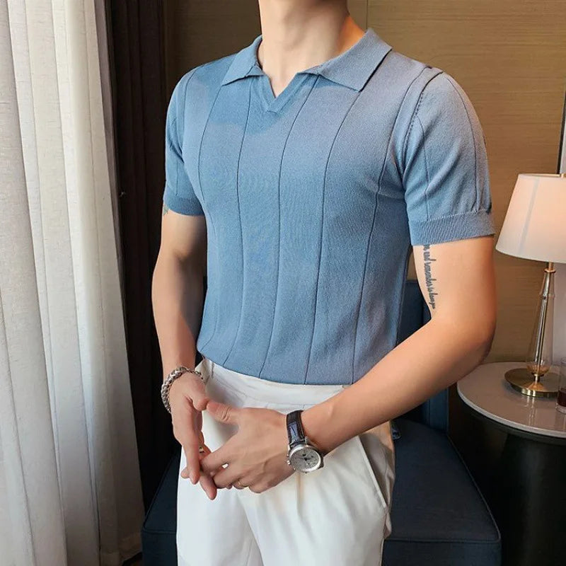 Aerion - Men's Short Sleeve Polo Shirt Breathable Knit Style