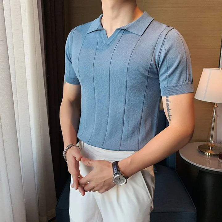 Aerion - Men's Short Sleeve Polo Shirt Breathable Knit Style