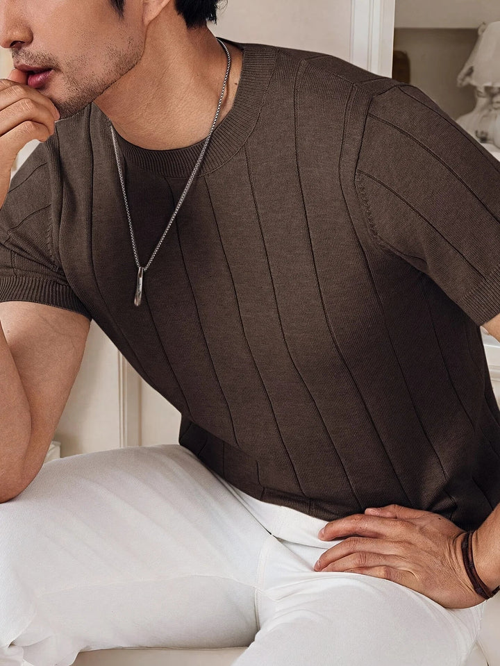 Aurelio - Slim Knit T-Shirt Men Summer