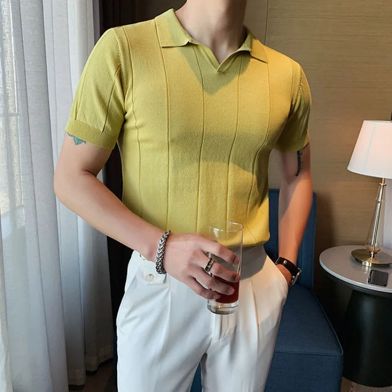 Aerion - Men's Short Sleeve Polo Shirt Breathable Knit Style