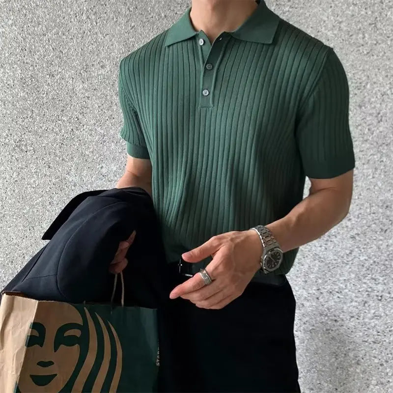 Aerion - Men's Short Sleeve Polo Shirt Breathable Knit Style