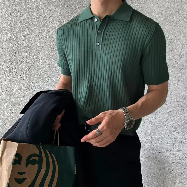 Aerion - Men's Short Sleeve Polo Shirt Breathable Knit Style