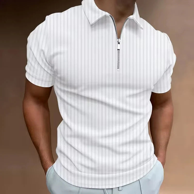 Zenviro - Men's Golf Polo Shirt Zip Short Sleeve