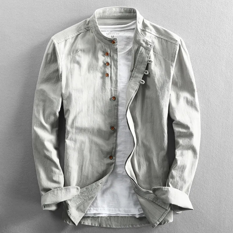 Men's Stand Collar Shirt | Long Sleeve
