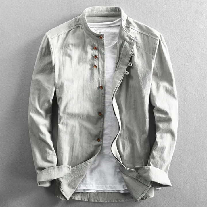 Men's Stand Collar Shirt | Long Sleeve
