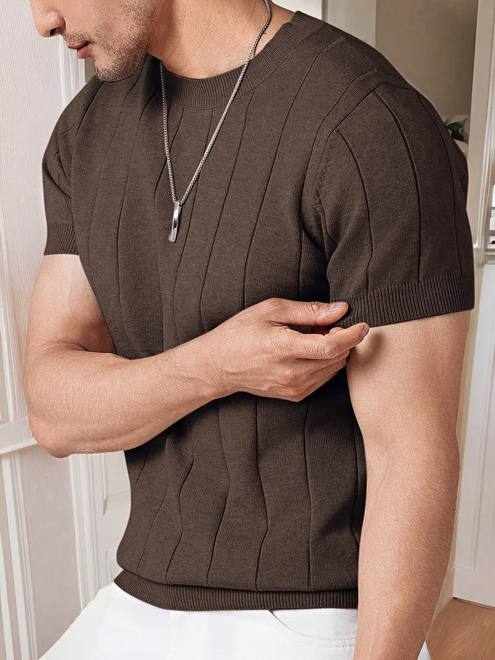 Aurelio - Slim Knit T-Shirt Men Summer