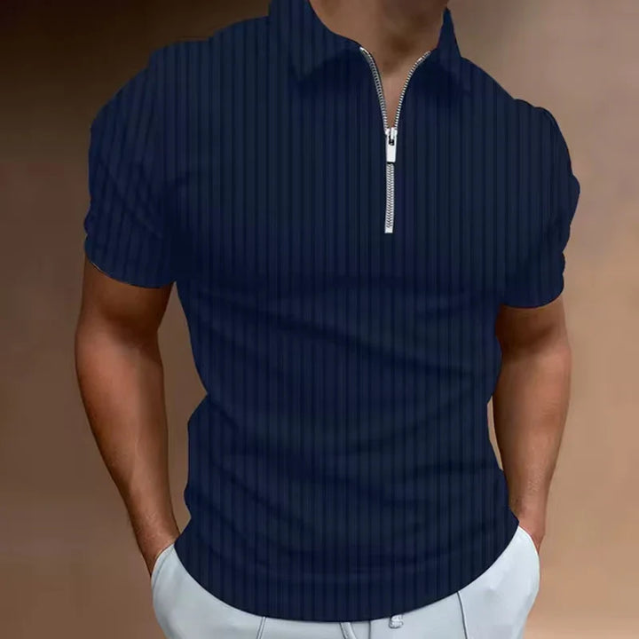 Zenviro - Men's Golf Polo Shirt Zip Short Sleeve