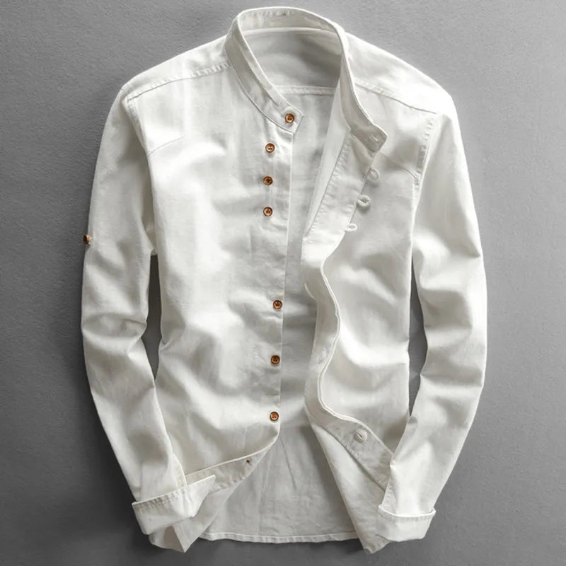 Men's Stand Collar Shirt | Long Sleeve