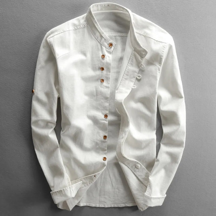 Men's Stand Collar Shirt | Long Sleeve