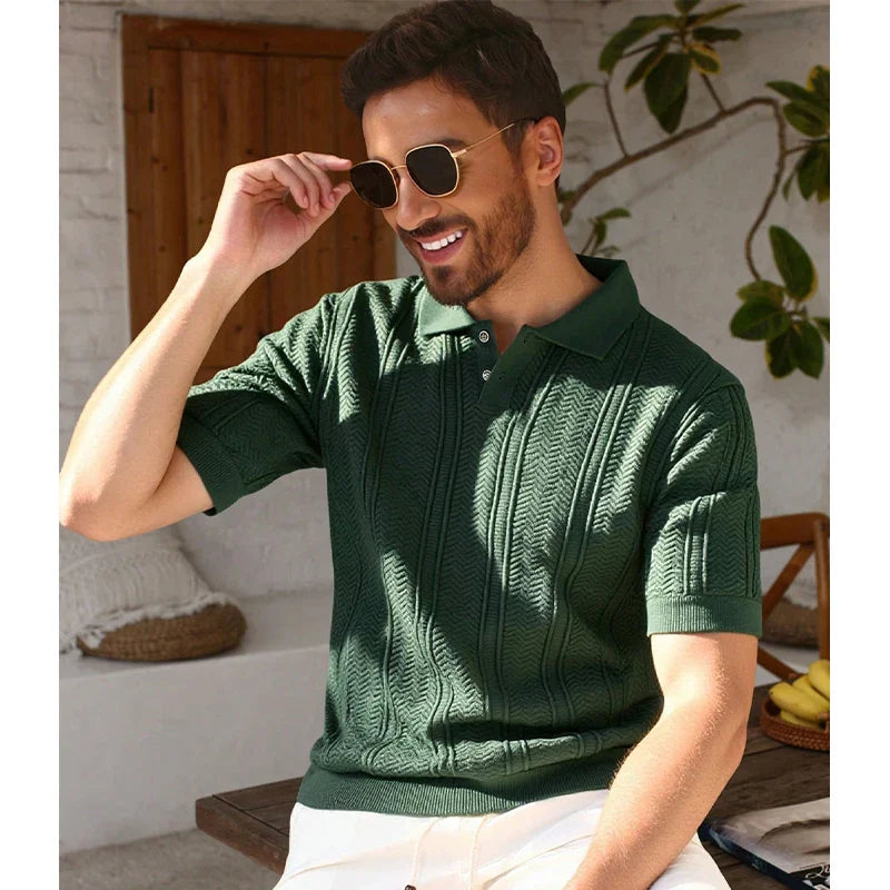 Aurevino - Men's Summer Knit Polo Shirt