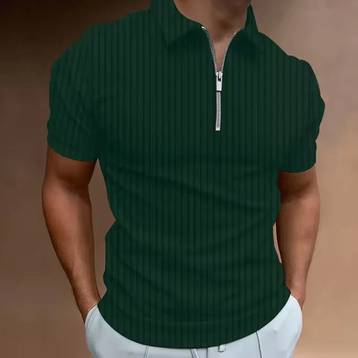 Zenviro - Men's Golf Polo Shirt Zip Short Sleeve