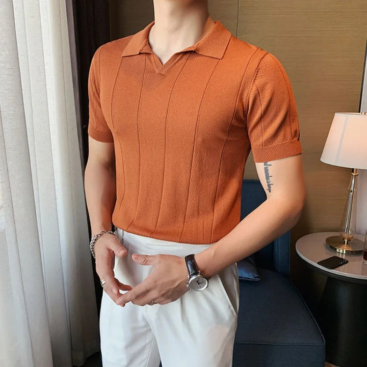 Aerion - Men's Short Sleeve Polo Shirt Breathable Knit Style
