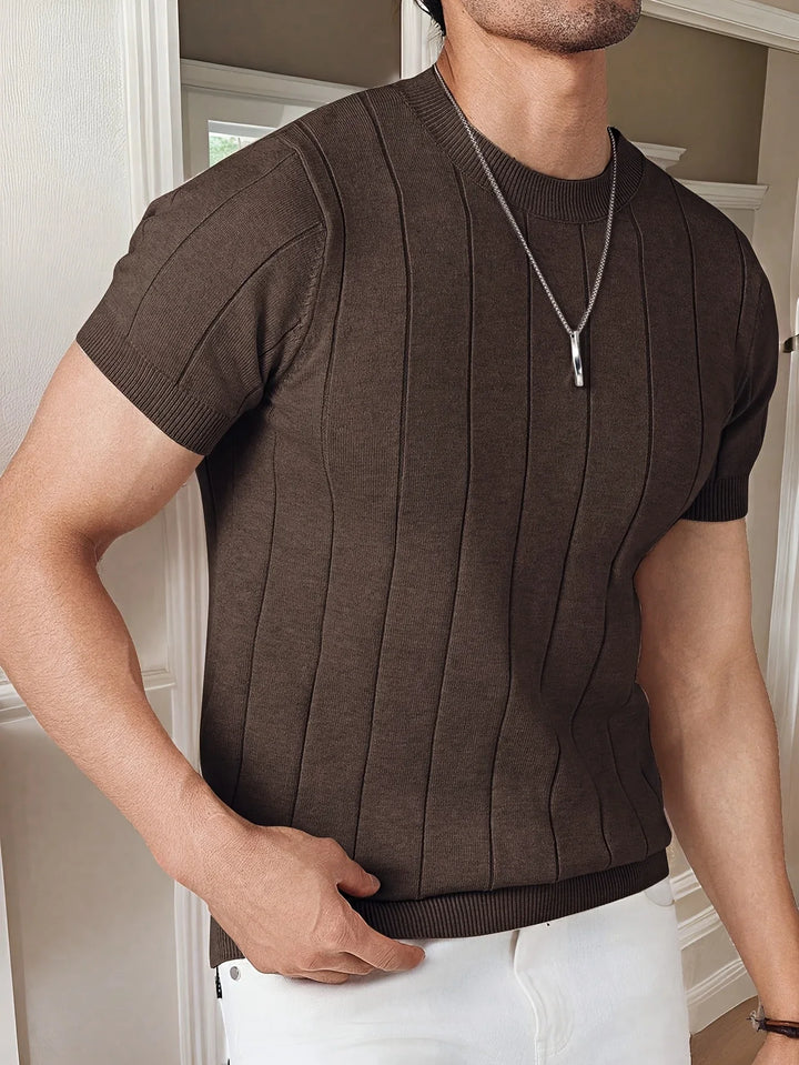 Aurelio - Slim Knit T-Shirt Men Summer
