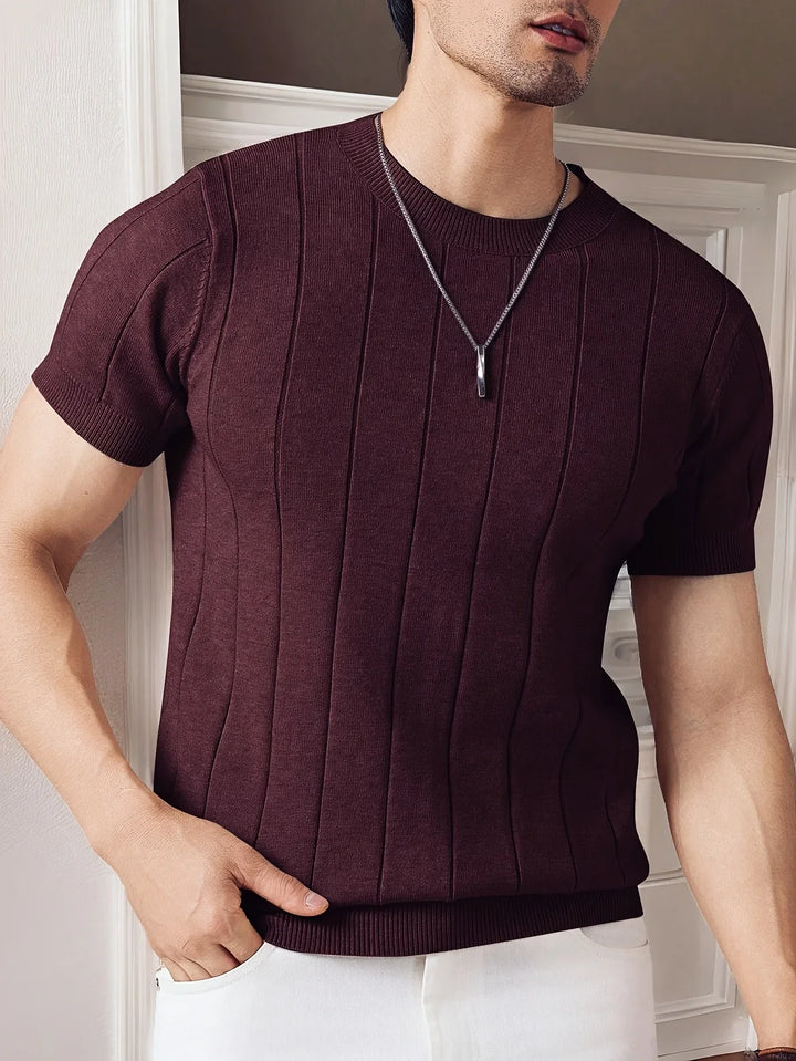 Aurelio - Slim Knit T-Shirt Men Summer