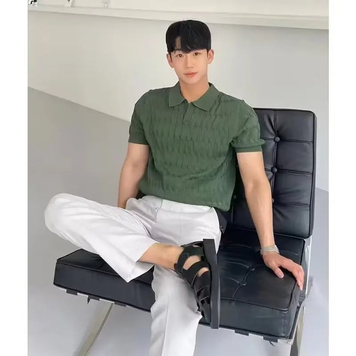 Aerion - Men's Short Sleeve Polo Shirt Breathable Knit Style