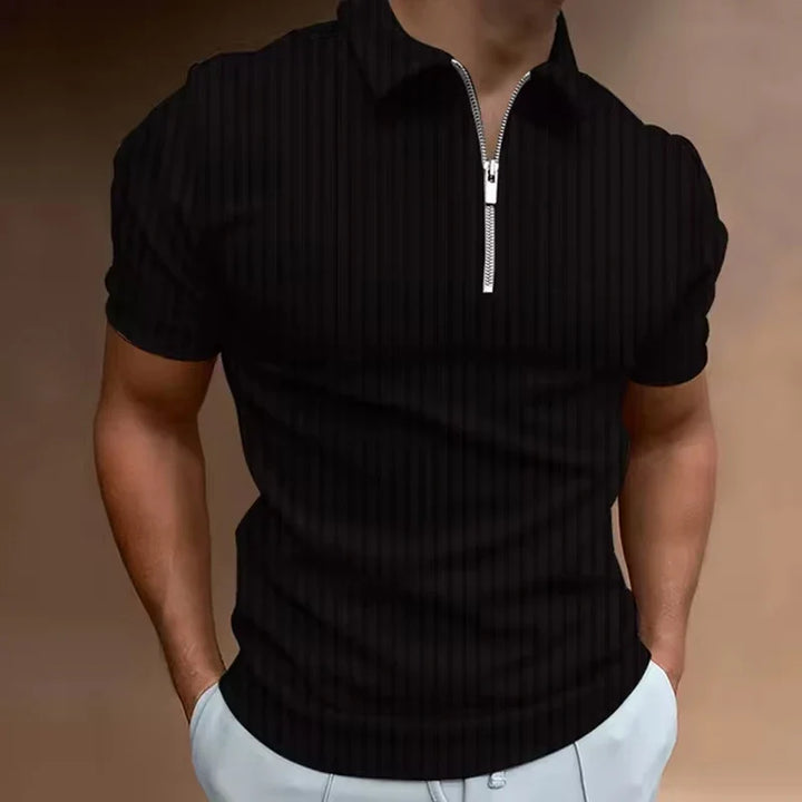 Zenviro - Men's Golf Polo Shirt Zip Short Sleeve