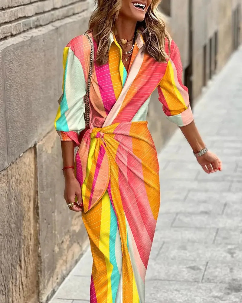 ARIA | Printed Wrap Midi Dress