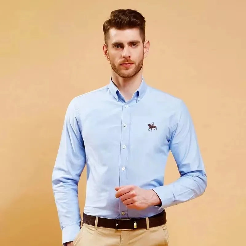 Ardovian - Oxford Cotton Shirt Men Long Sleeve