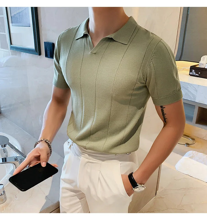 Aerion - Men's Short Sleeve Polo Shirt Breathable Knit Style