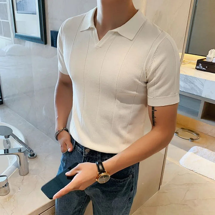 Aerion - Men's Short Sleeve Polo Shirt Breathable Knit Style