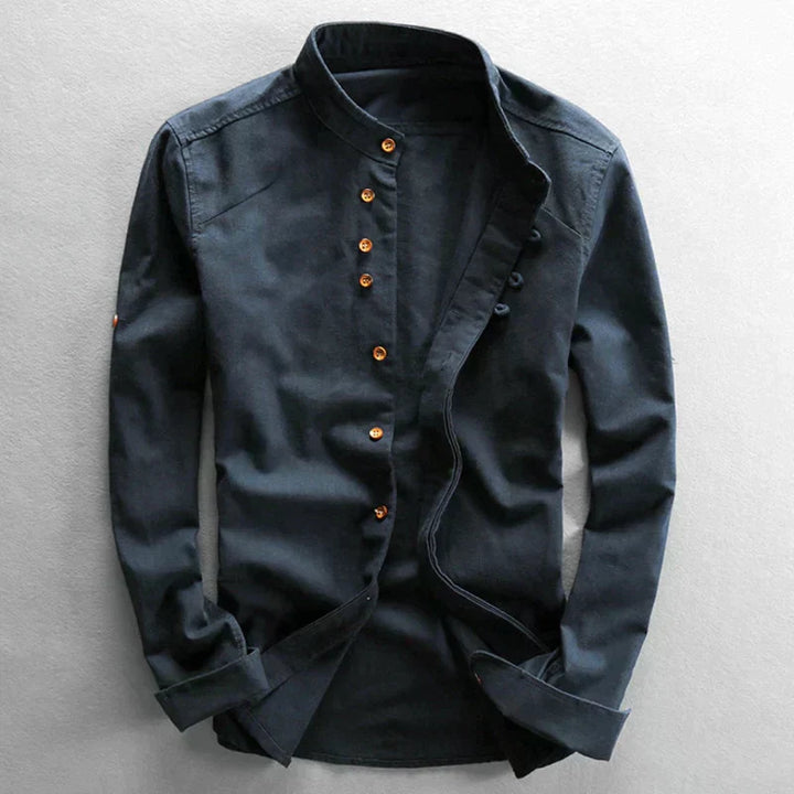 Men's Stand Collar Shirt | Long Sleeve