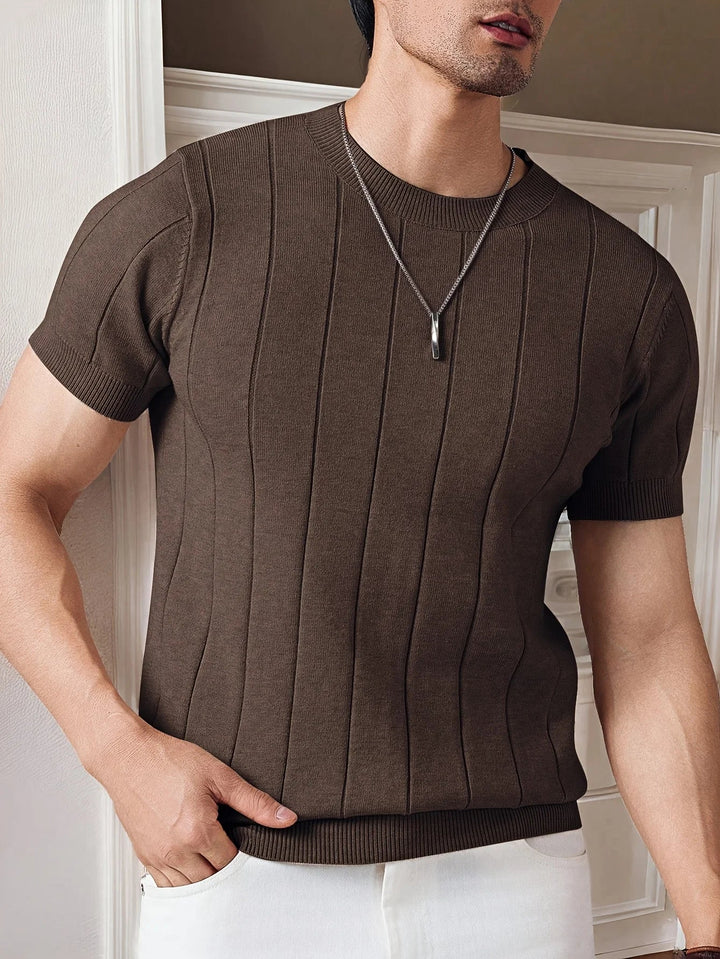 Aurelio - Slim Knit T-Shirt Men Summer